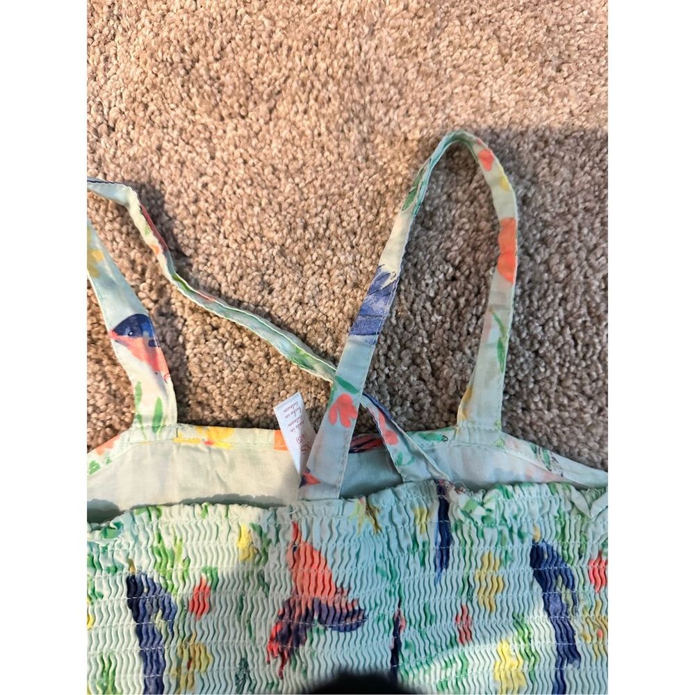 Green girls dress with birds and flowers size 4/5